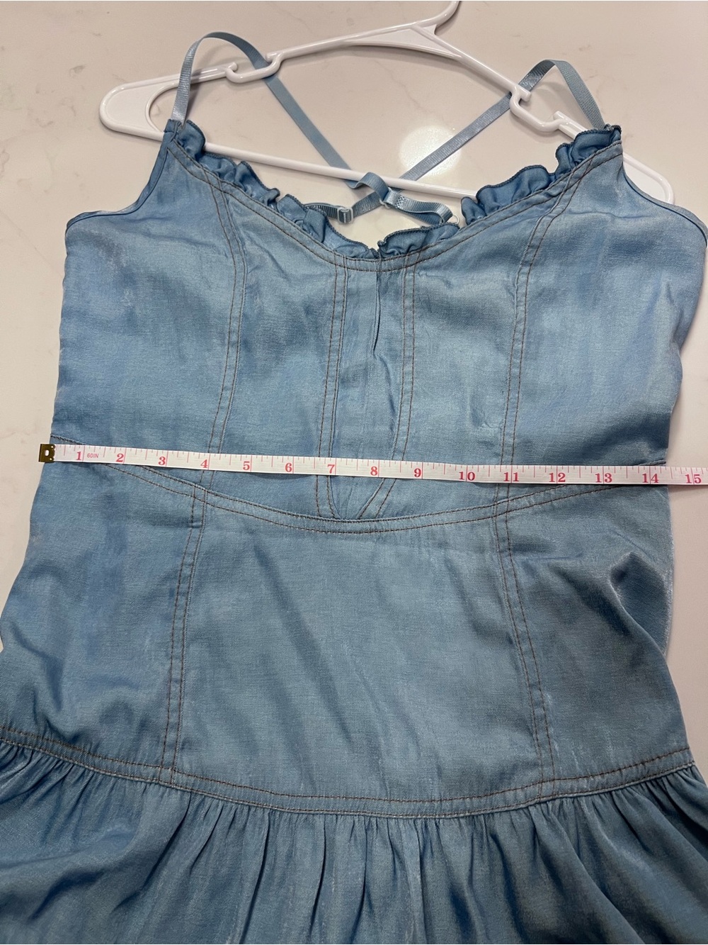 Light Blue Ruffle High-Low Dress - Picture 11 of 15